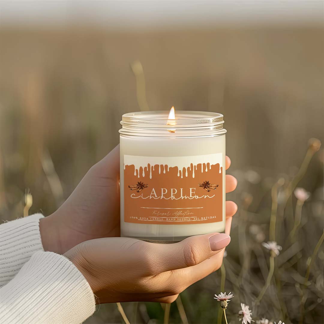 Ароматна Соева Свещ - Ябълка и Канела