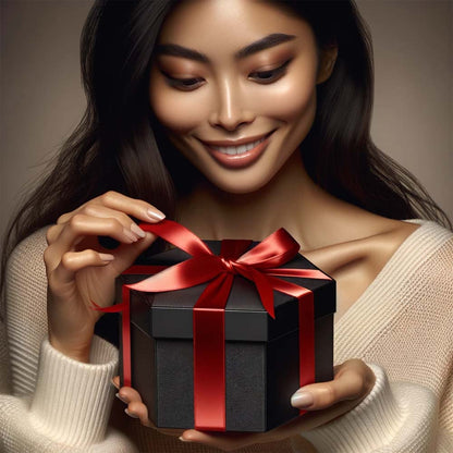 Geschenkbox mit explodierender Bilderwand