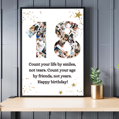 Birthday Number Collage - Happy, Colorful, Exciting, Cherished