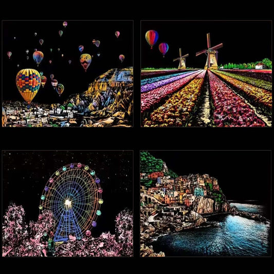 Комплект от 4 Картини "Изтъркай Ме"